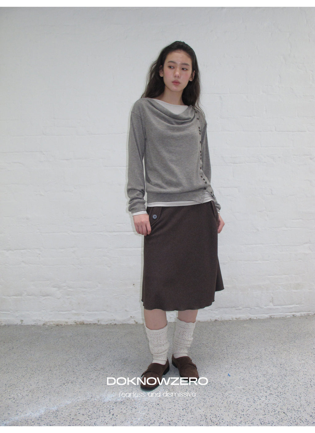 Asym Button Wrap Top