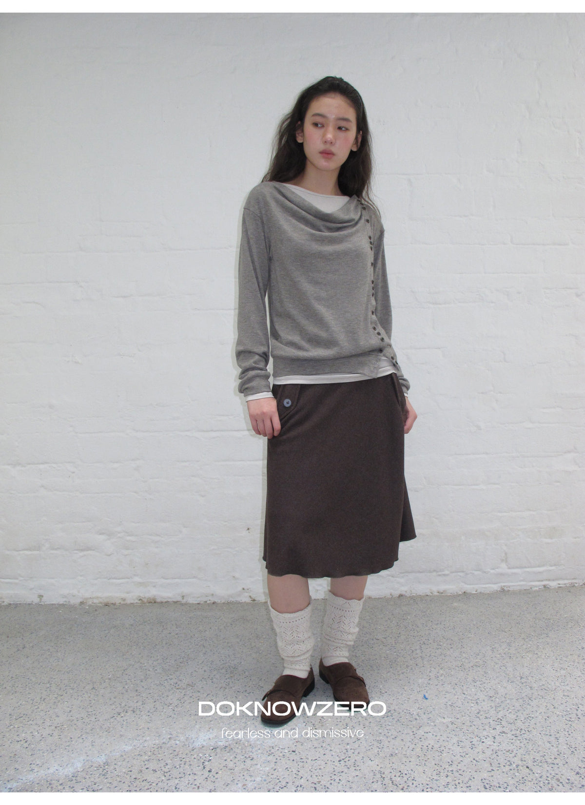 Asym Button Wrap Top