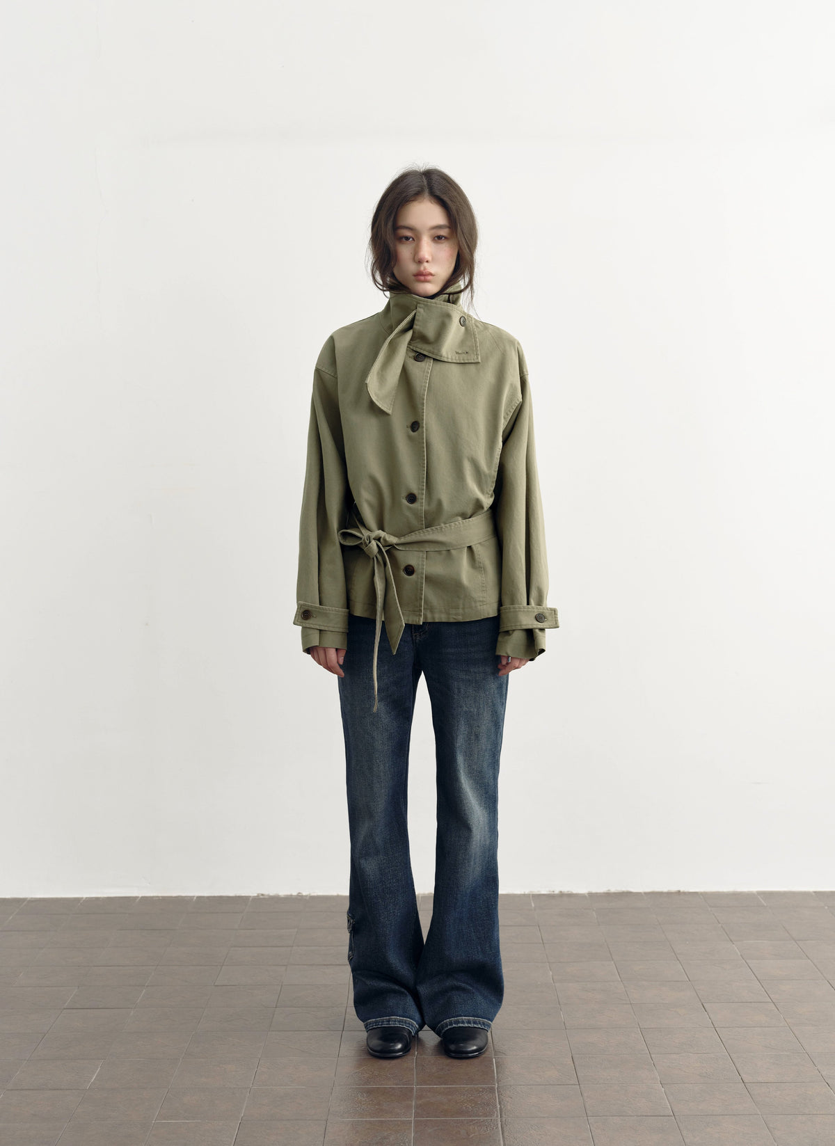 Low Waist Belted Field Jacket