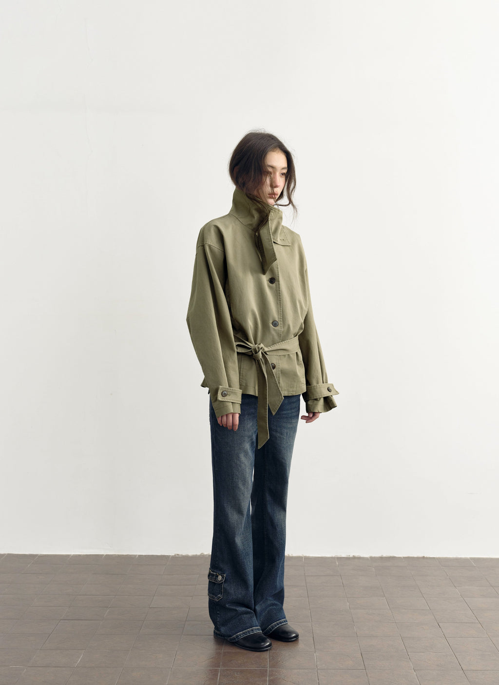 Low Waist Belted Field Jacket