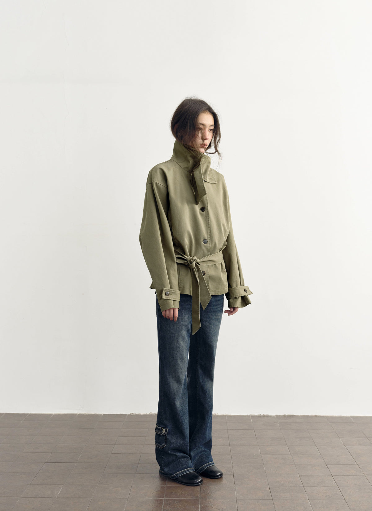 Low Waist Belted Field Jacket