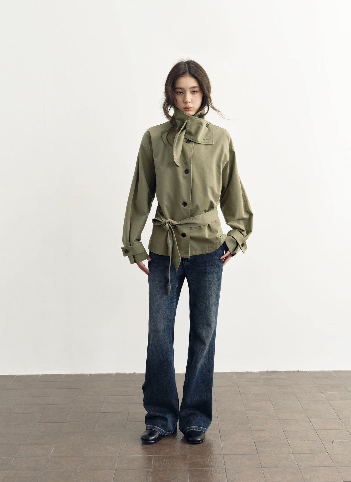 Low Waist Belted Field Jacket