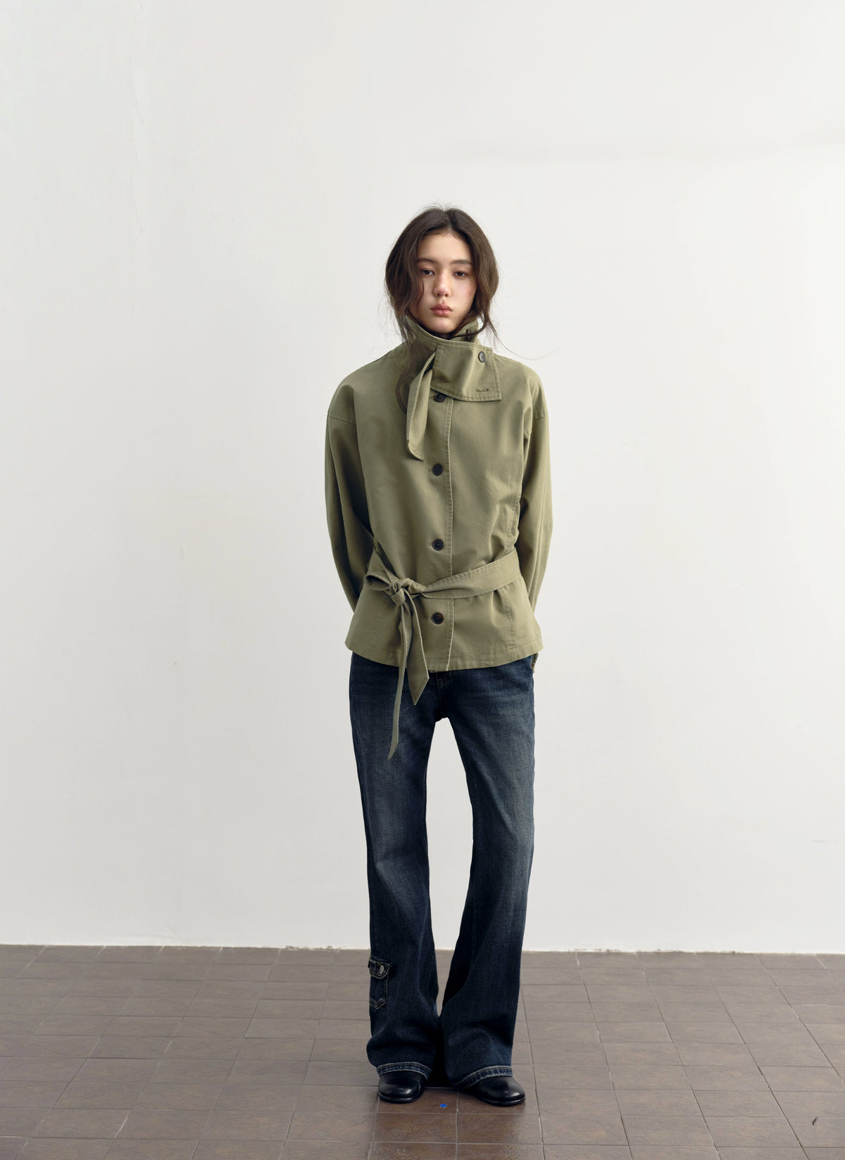 Low Waist Belted Field Jacket