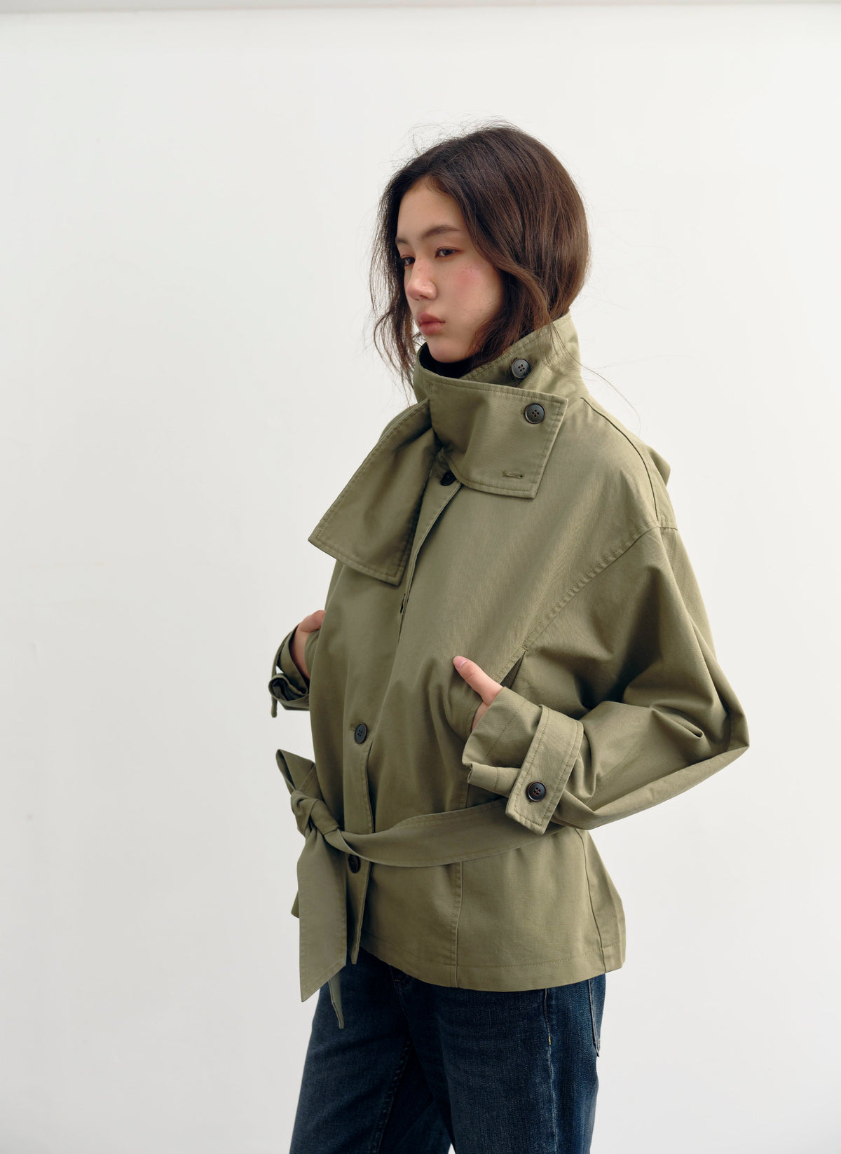 Low Waist Belted Field Jacket