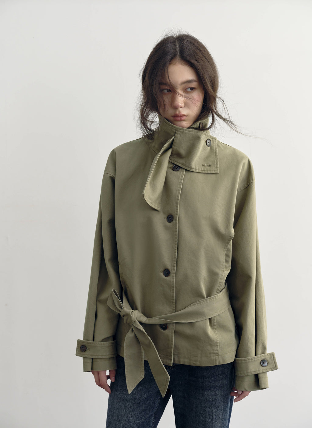 Low Waist Belted Field Jacket