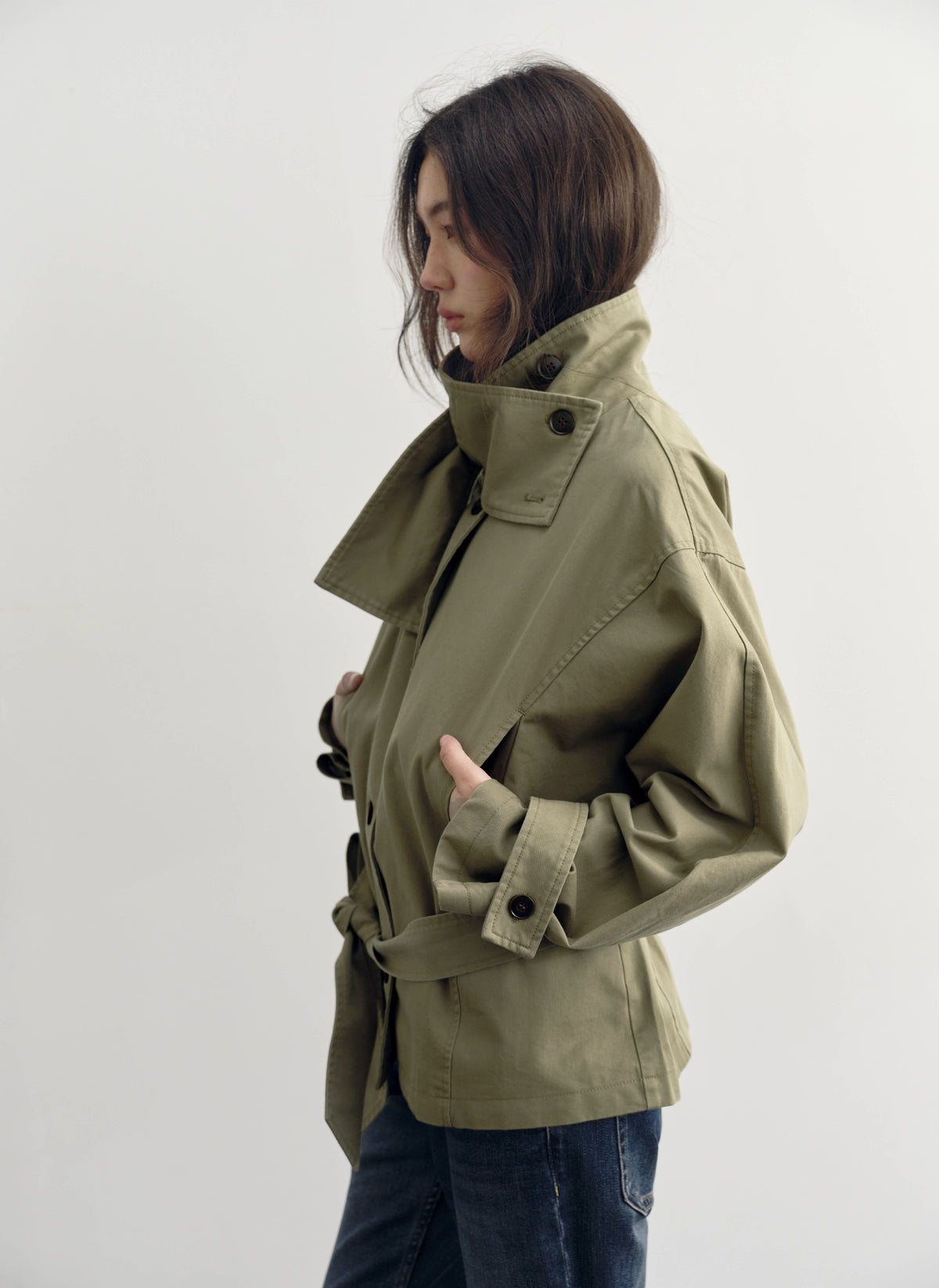 Low Waist Belted Field Jacket
