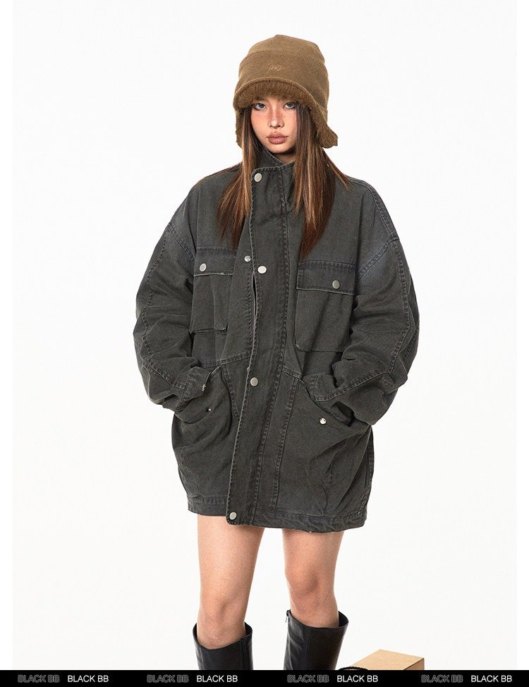 Washed Utility Pocket Jacket (2color)
