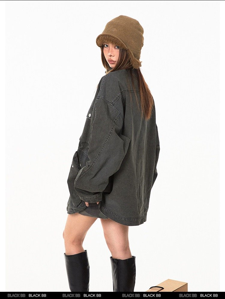 Washed Utility Pocket Jacket (2color)