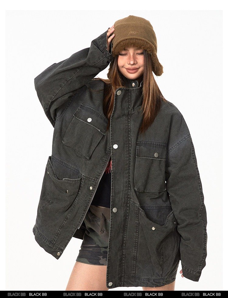 Washed Utility Pocket Jacket (2color)