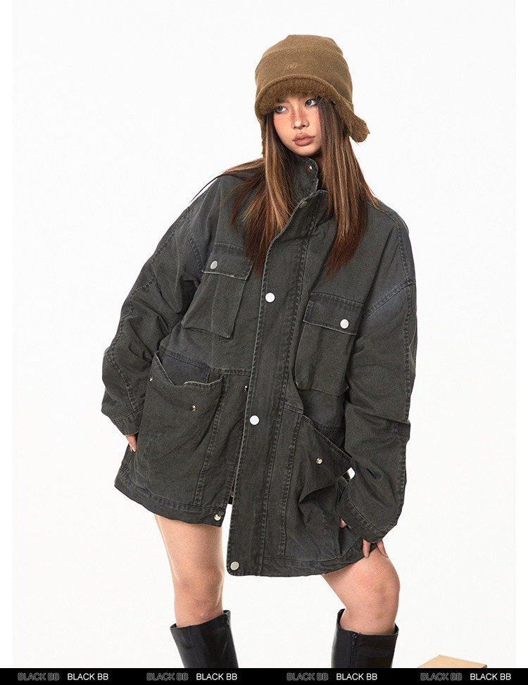 Washed Utility Pocket Jacket (2color)