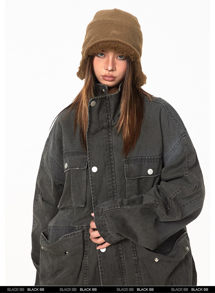 Washed Utility Pocket Jacket (2color)