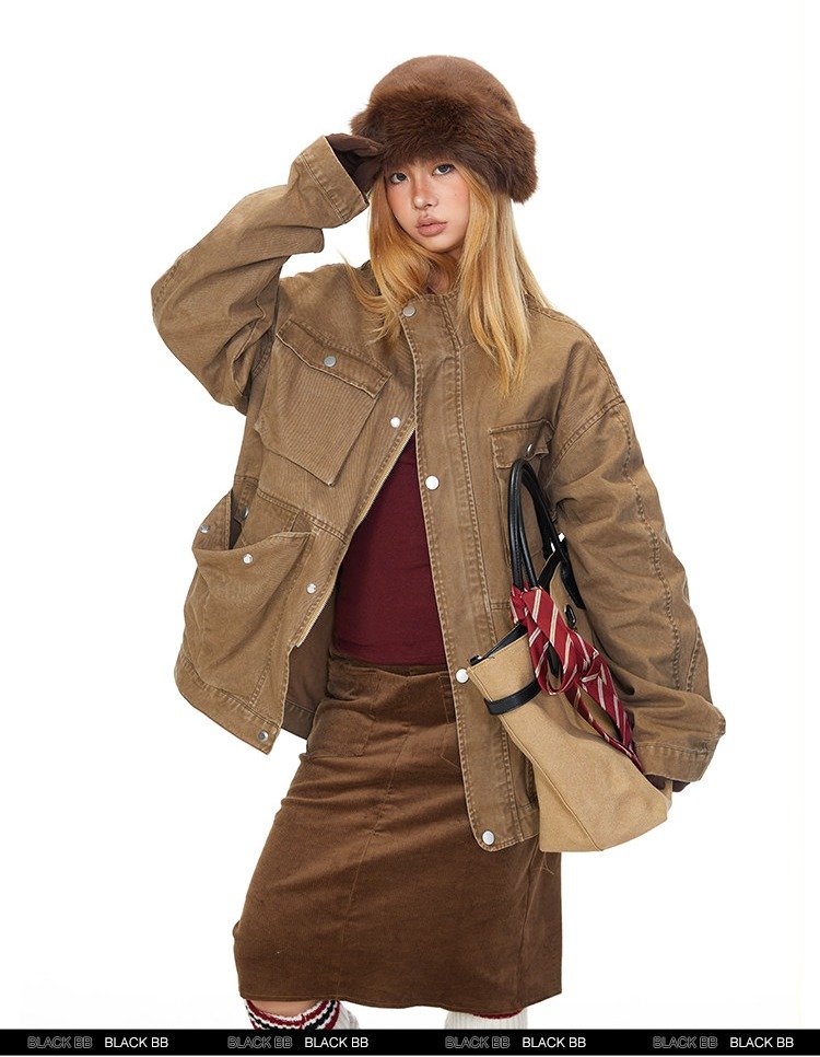 Washed Utility Pocket Jacket (2color)
