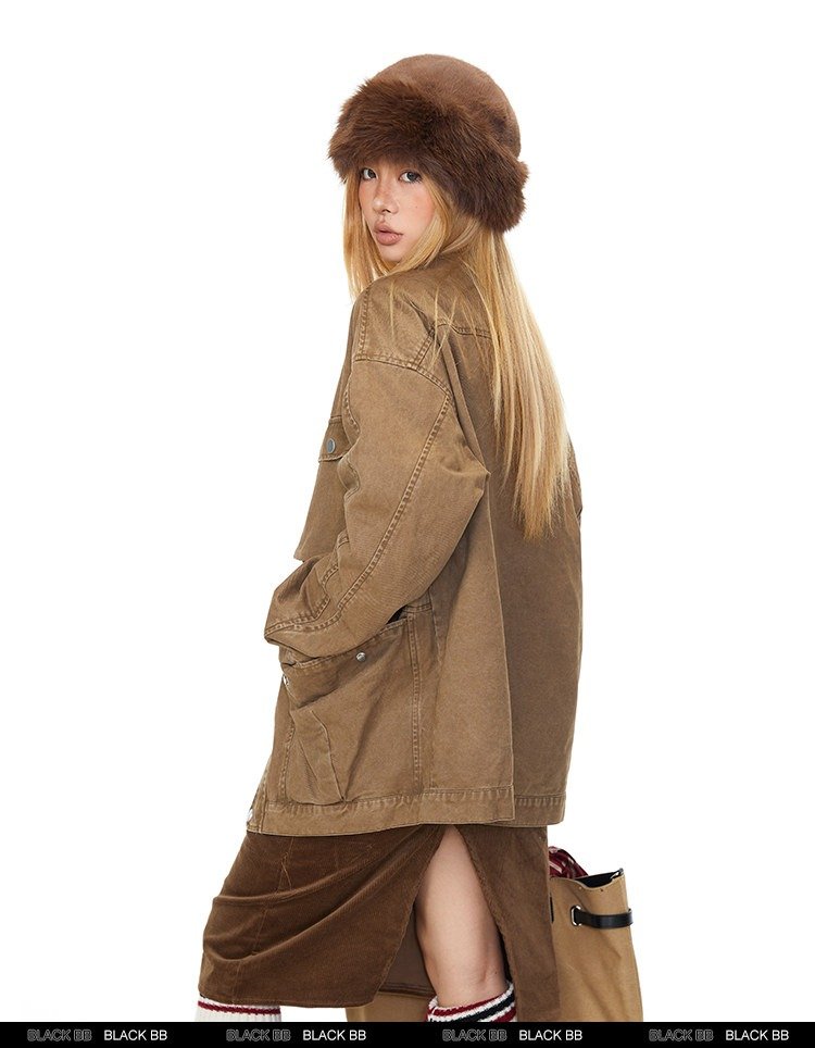 Washed Utility Pocket Jacket (2color)