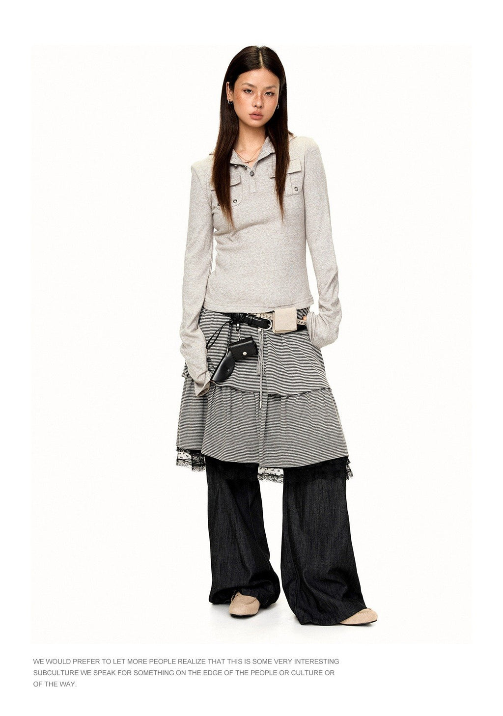 Hooded Button Top (2color)