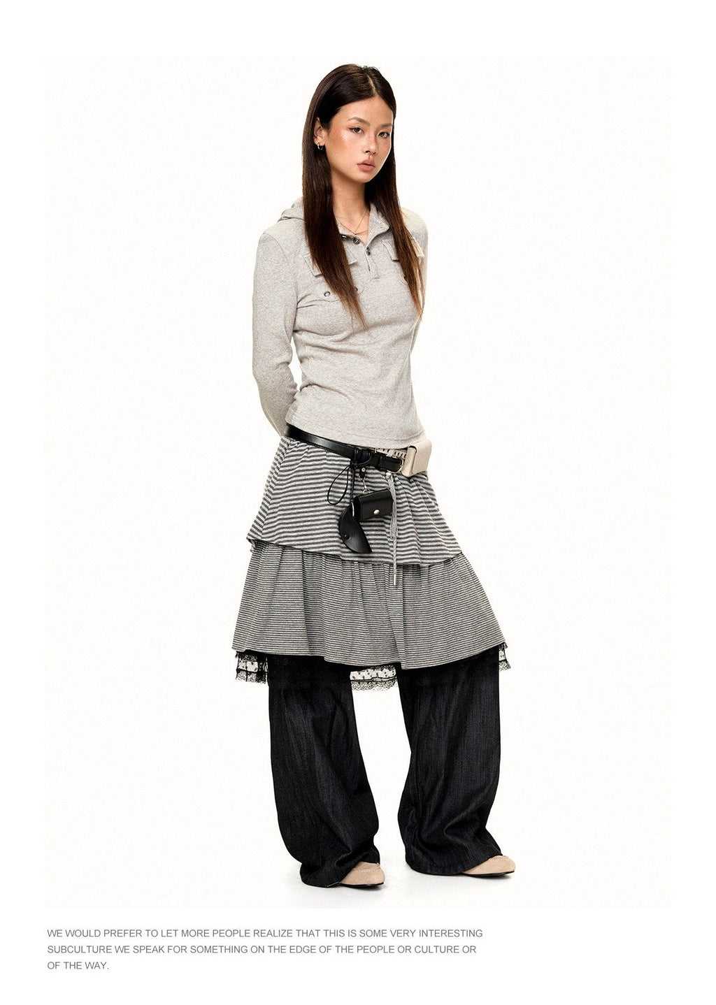 Hooded Button Top (2color)