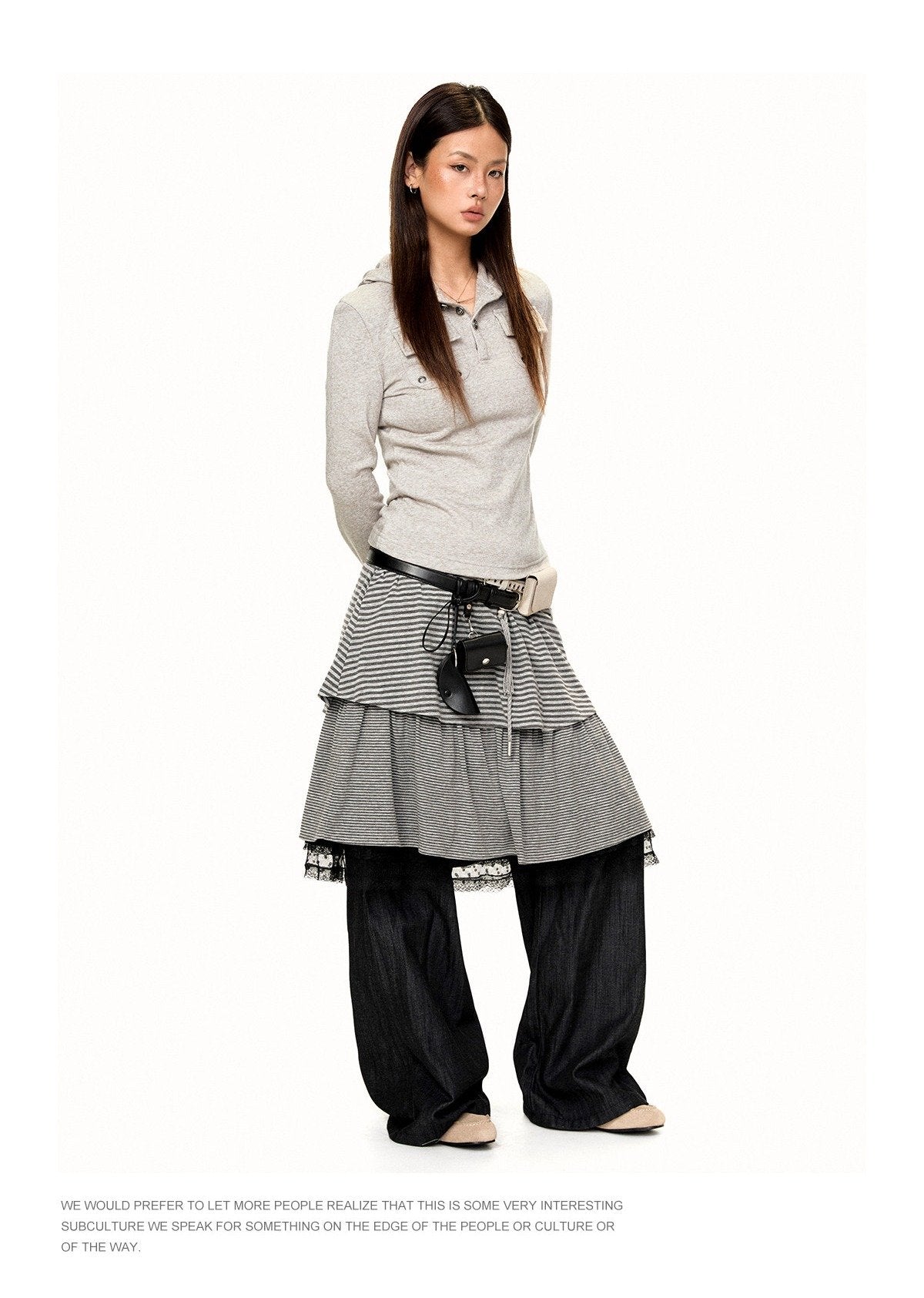 Hooded Button Top (2color)