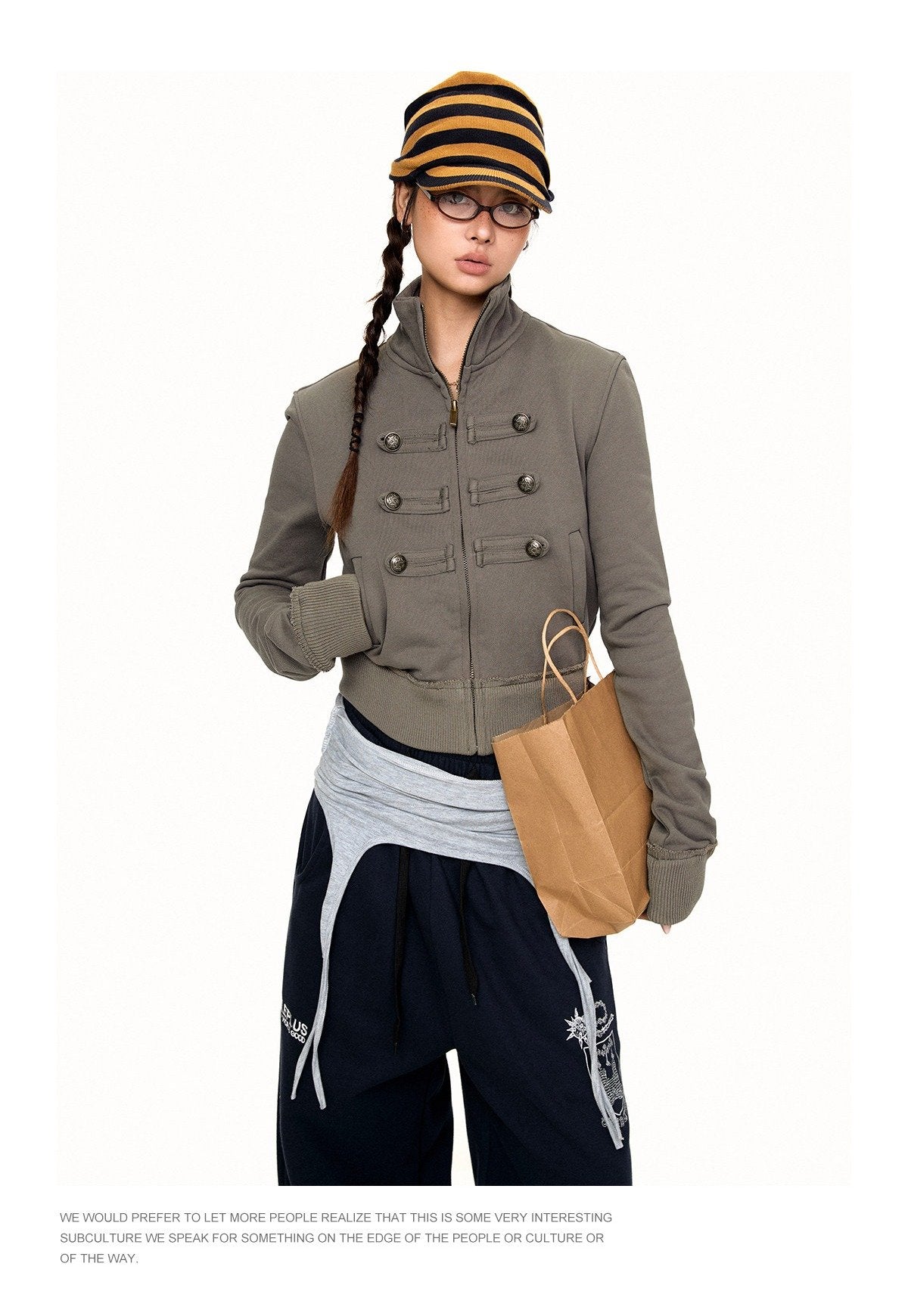 Khaki Napoleon Zip Jacket