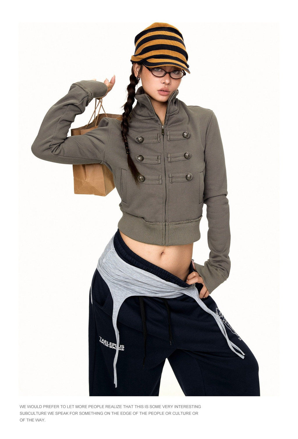 Khaki Napoleon Zip Jacket