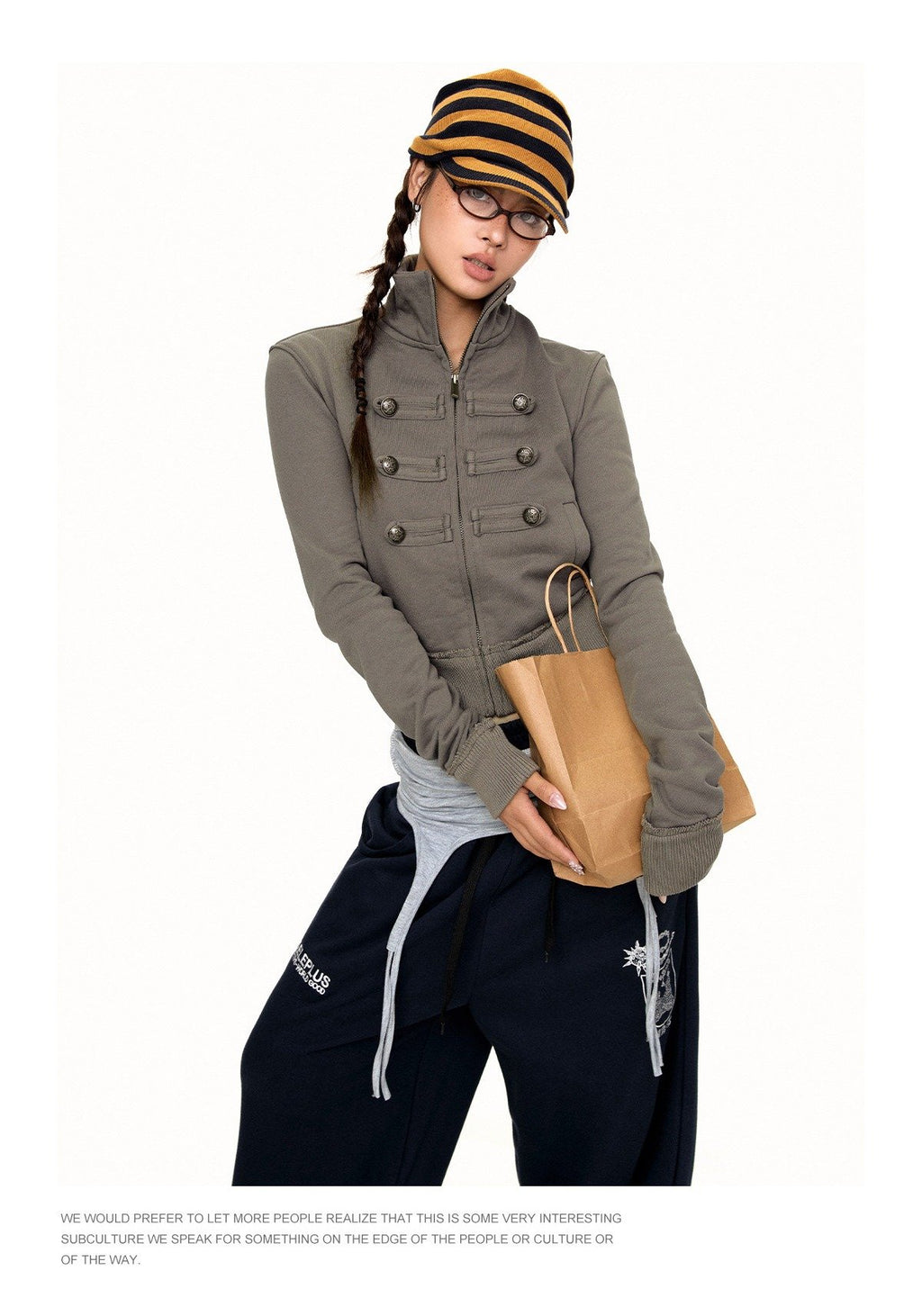 Khaki Napoleon Zip Jacket