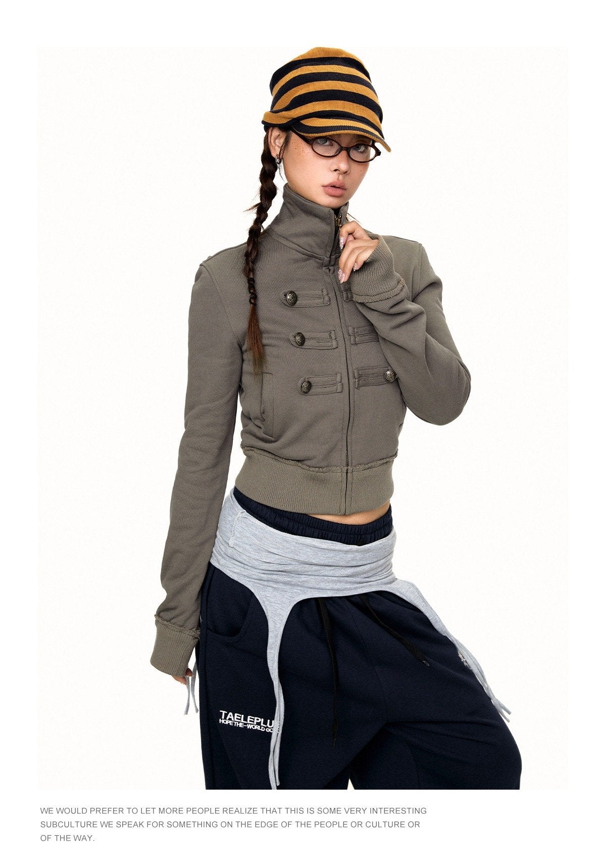 Khaki Napoleon Zip Jacket