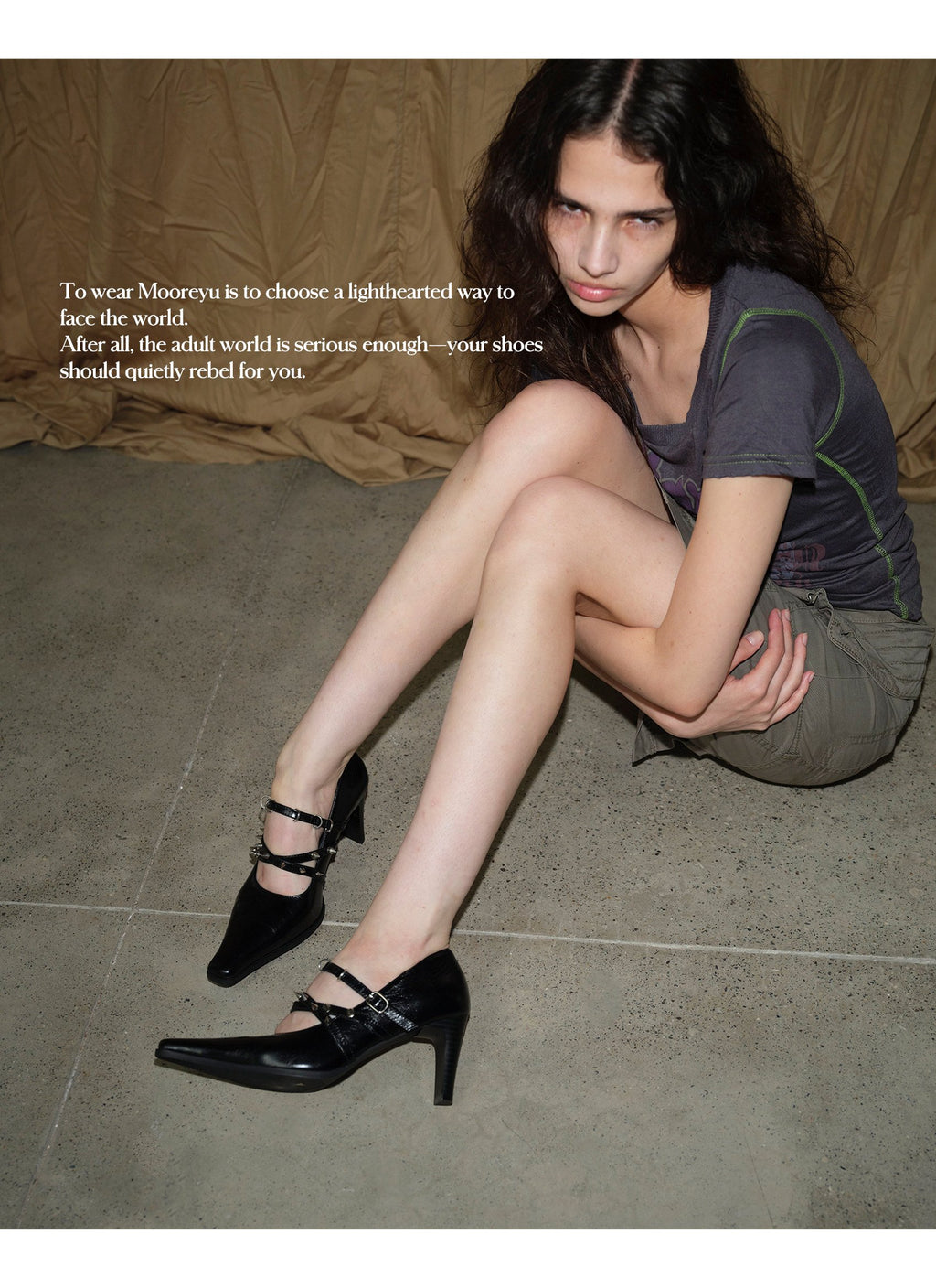 Pyramid Stud Square Heel Pumps