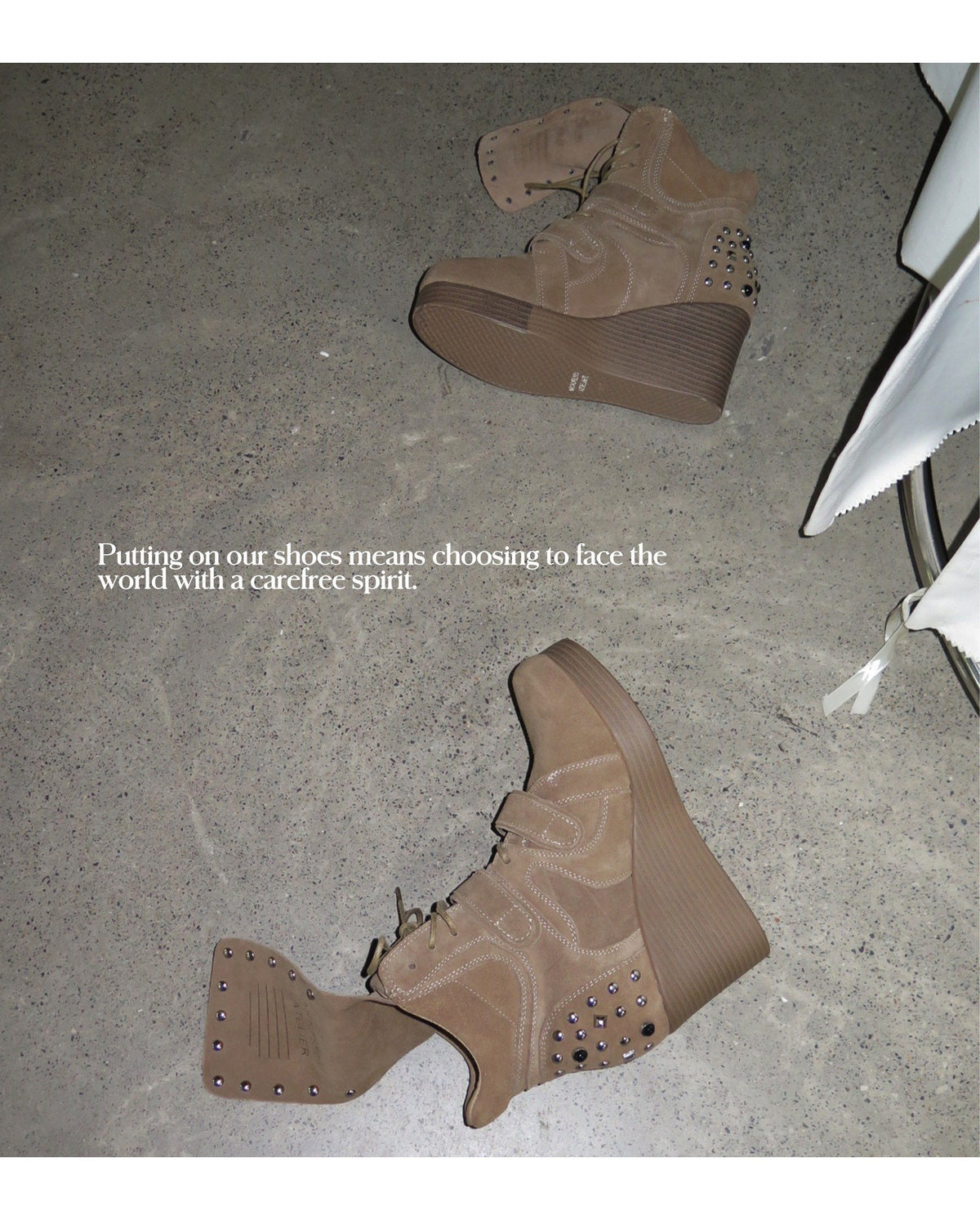 Rust Stud Wedge Boots