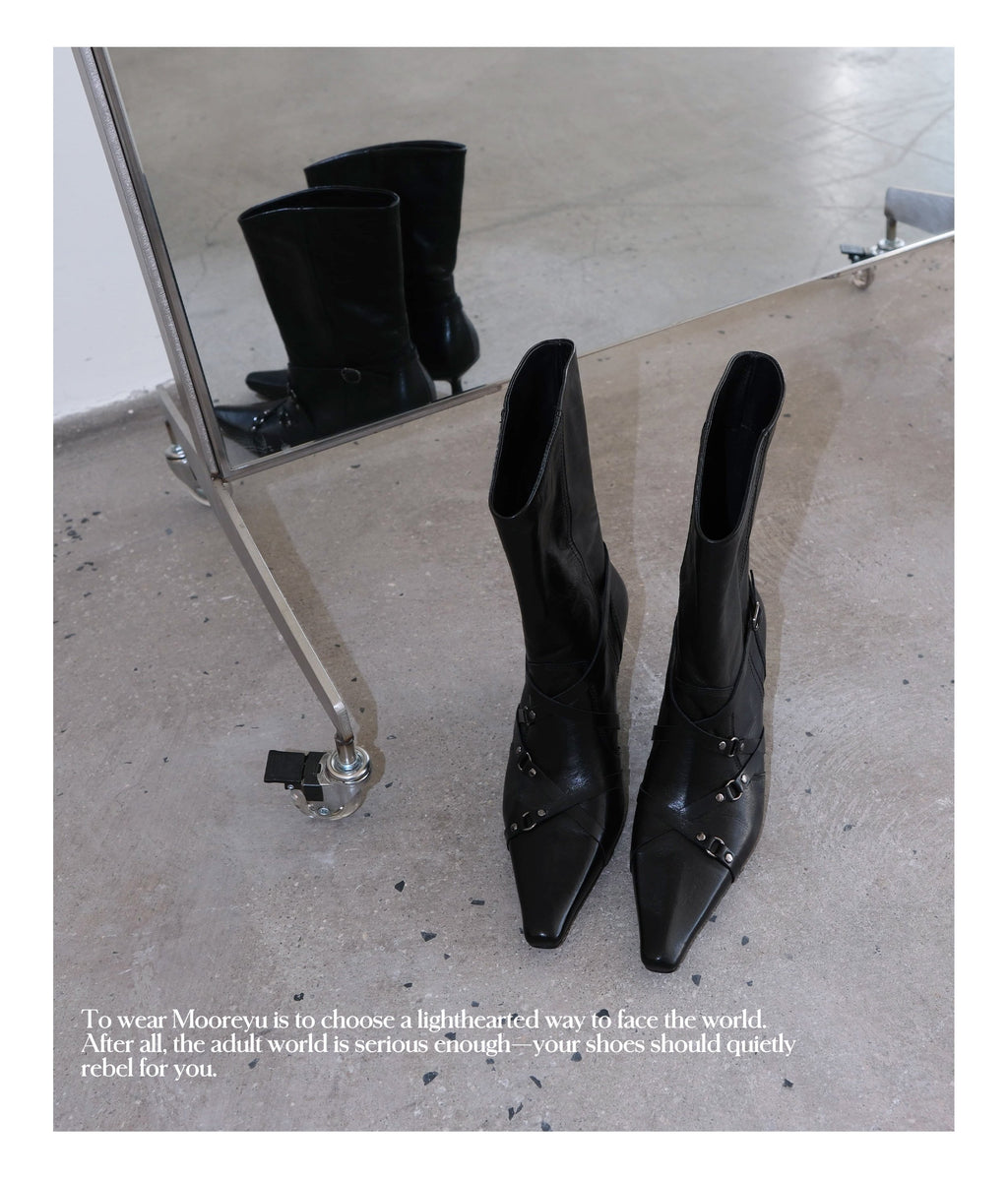Rebel Crisscross Strap Boots