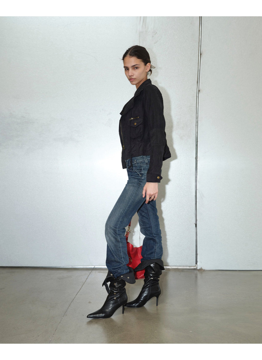 Sharp Pointed Buckle High Boots