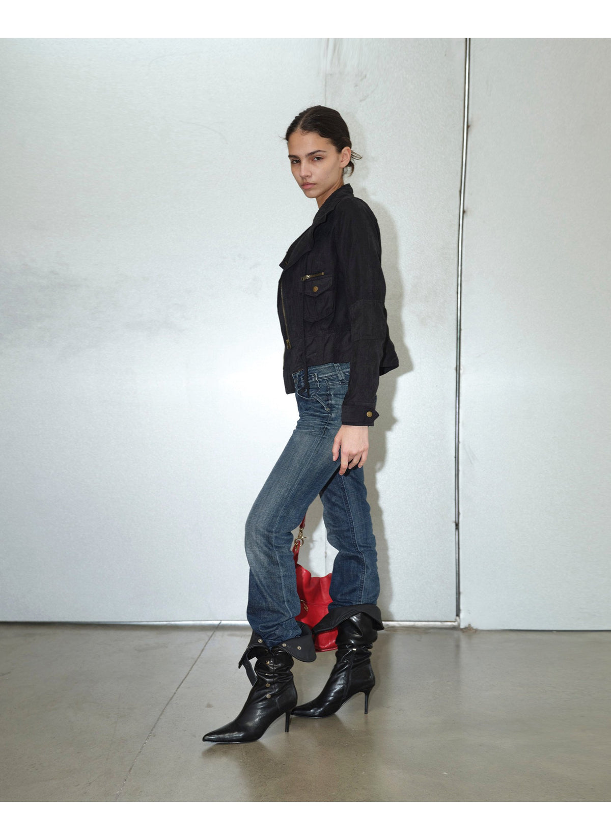 Sharp Pointed Buckle High Boots