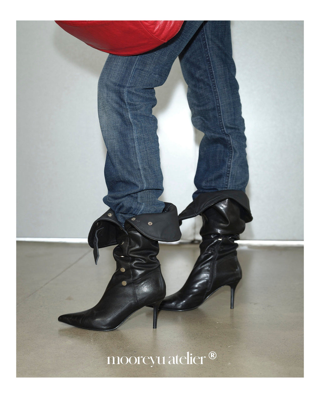 Sharp Pointed Buckle High Boots