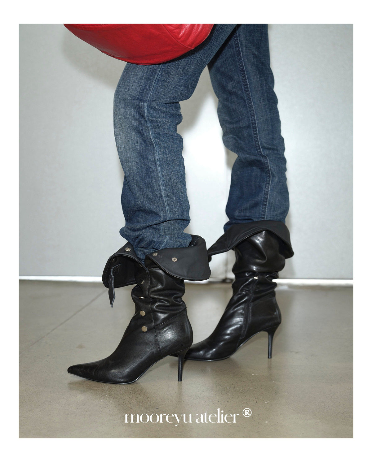 Sharp Pointed Buckle High Boots