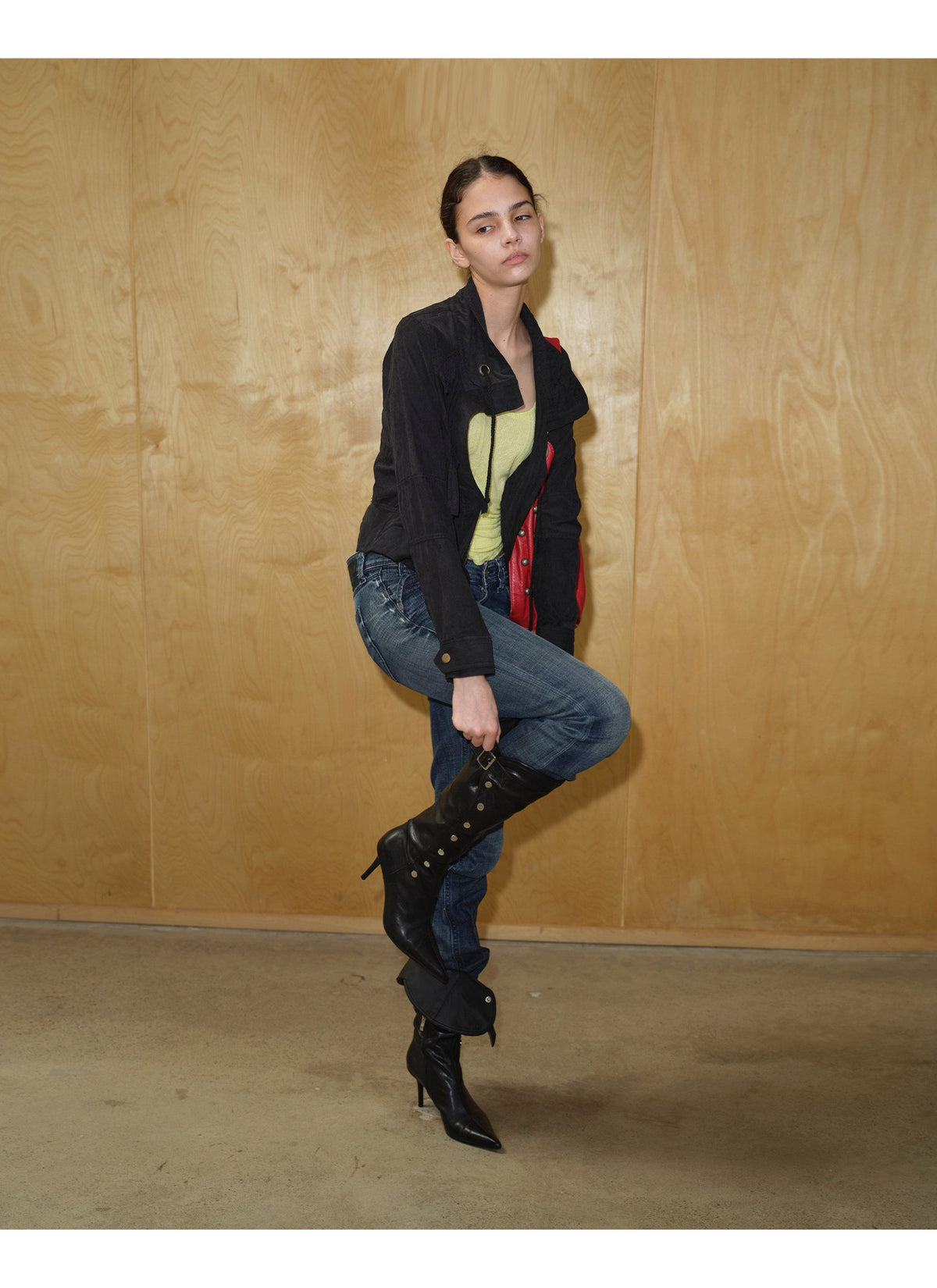 Sharp Pointed Buckle High Boots