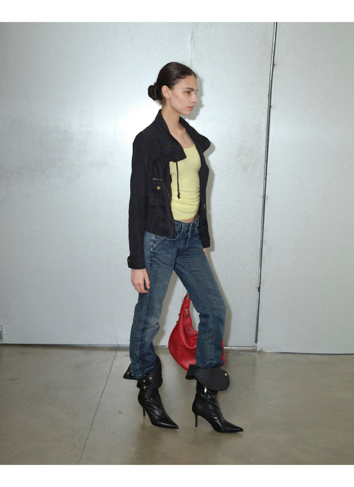 Sharp Pointed Buckle High Boots