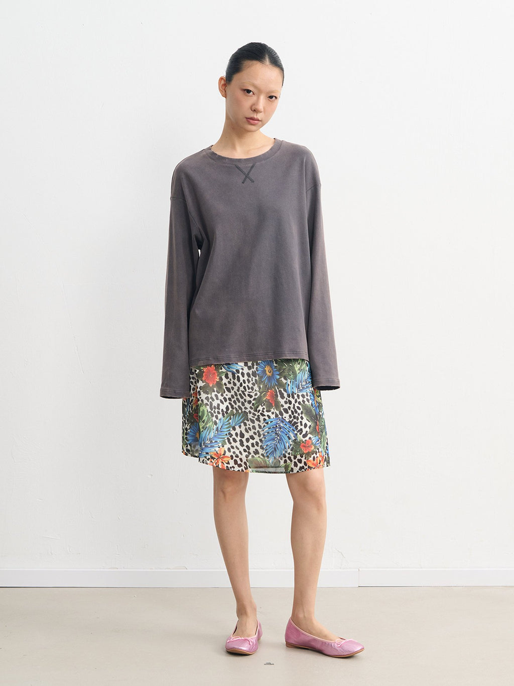 Washed Stitch Relaxed Top (2color)