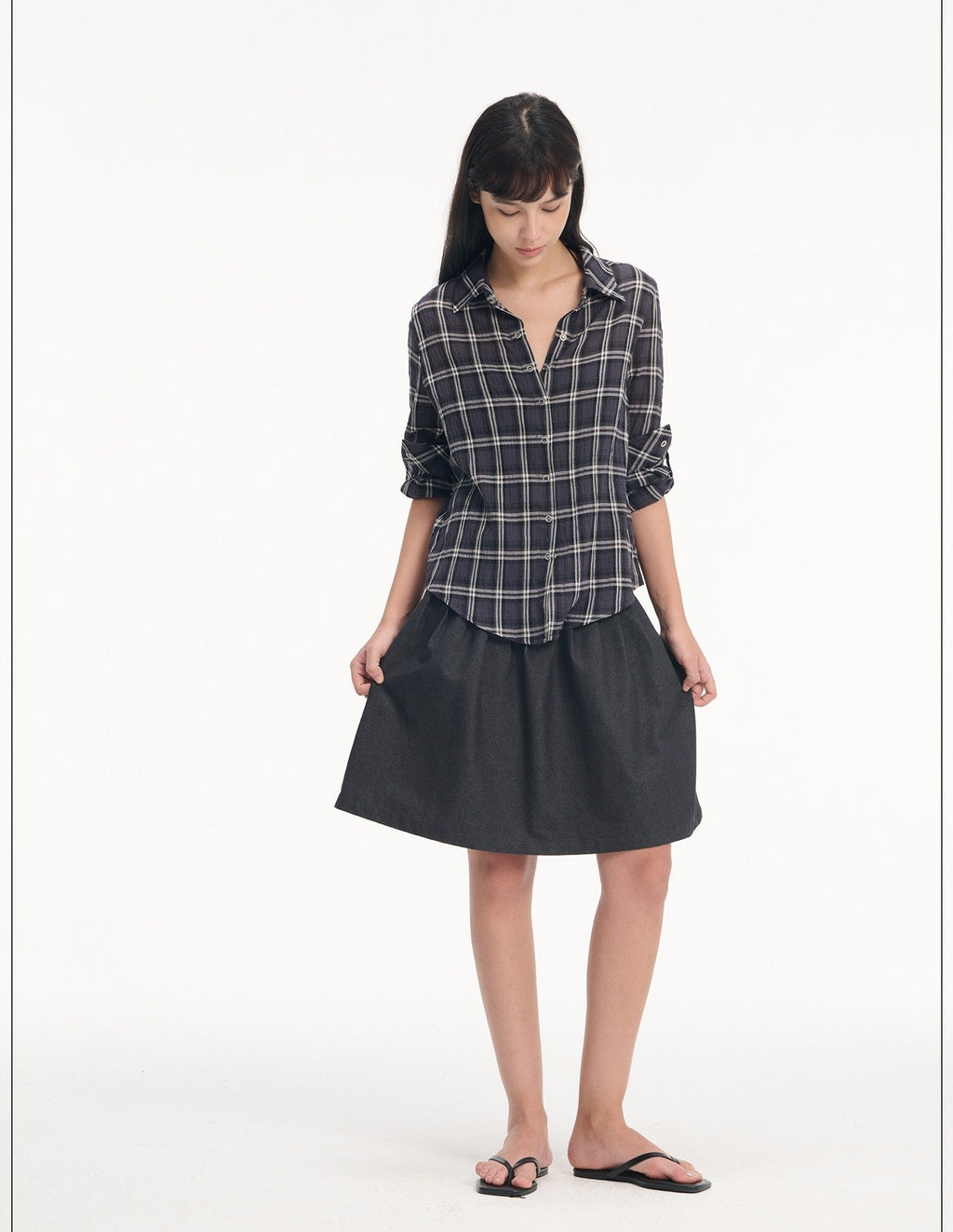 Ease Roll Sleeve Shirt (2color)