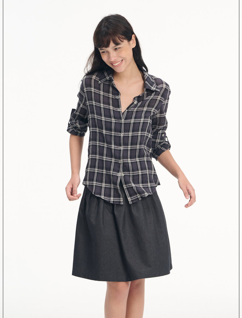 Ease Roll Sleeve Shirt (2color)