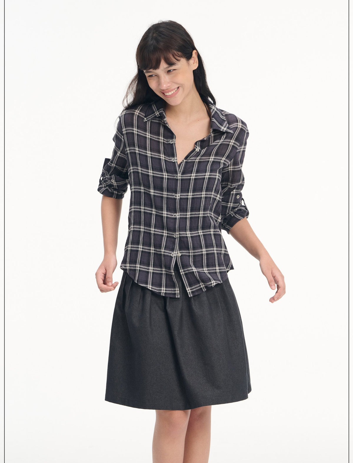 Ease Roll Sleeve Shirt (2color)