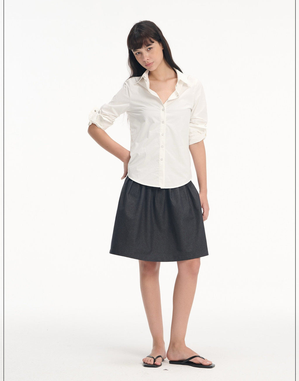 Ease Roll Sleeve Shirt (2color)