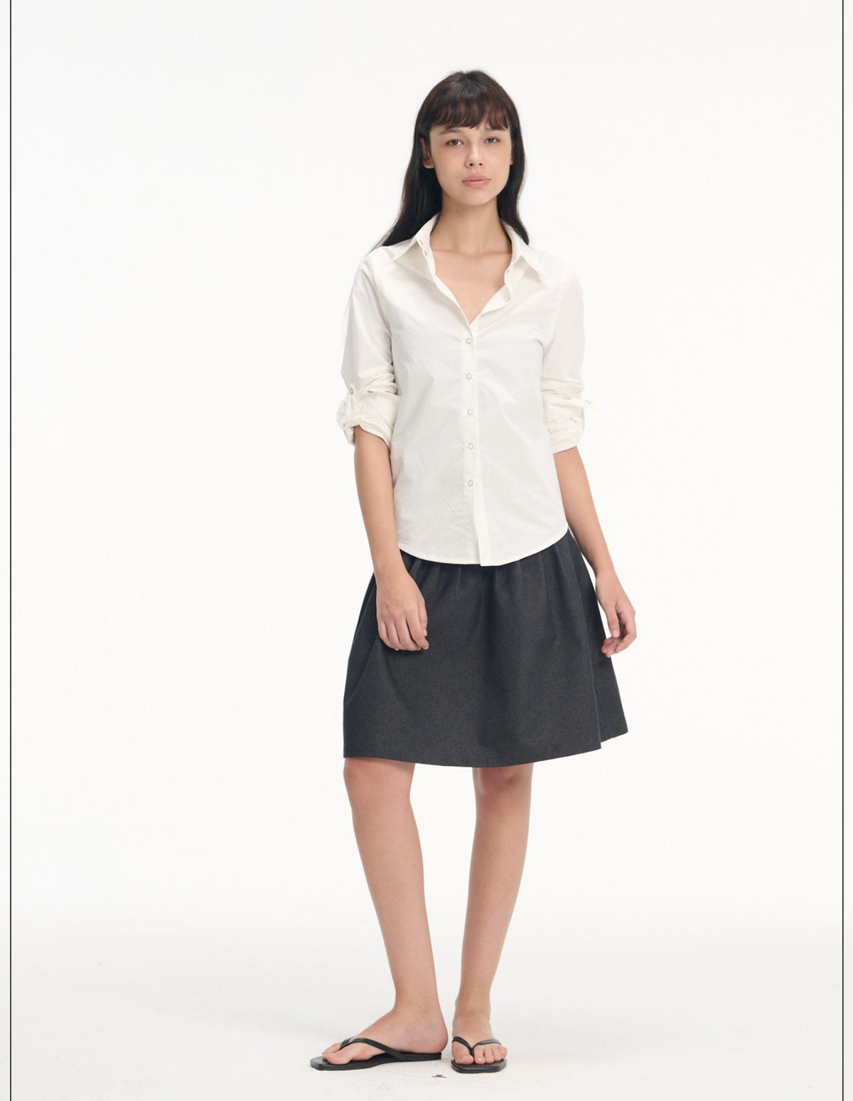 Ease Roll Sleeve Shirt (2color)