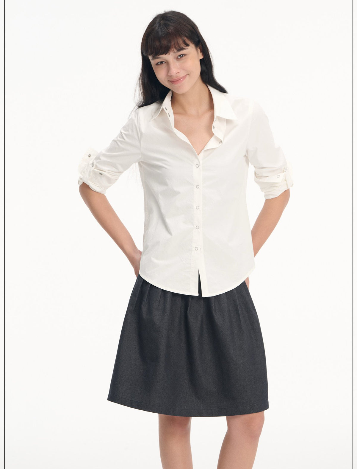 Ease Roll Sleeve Shirt (2color)
