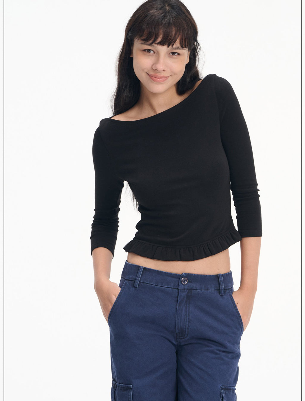 Offshore Ruffle Hem Top (2color)