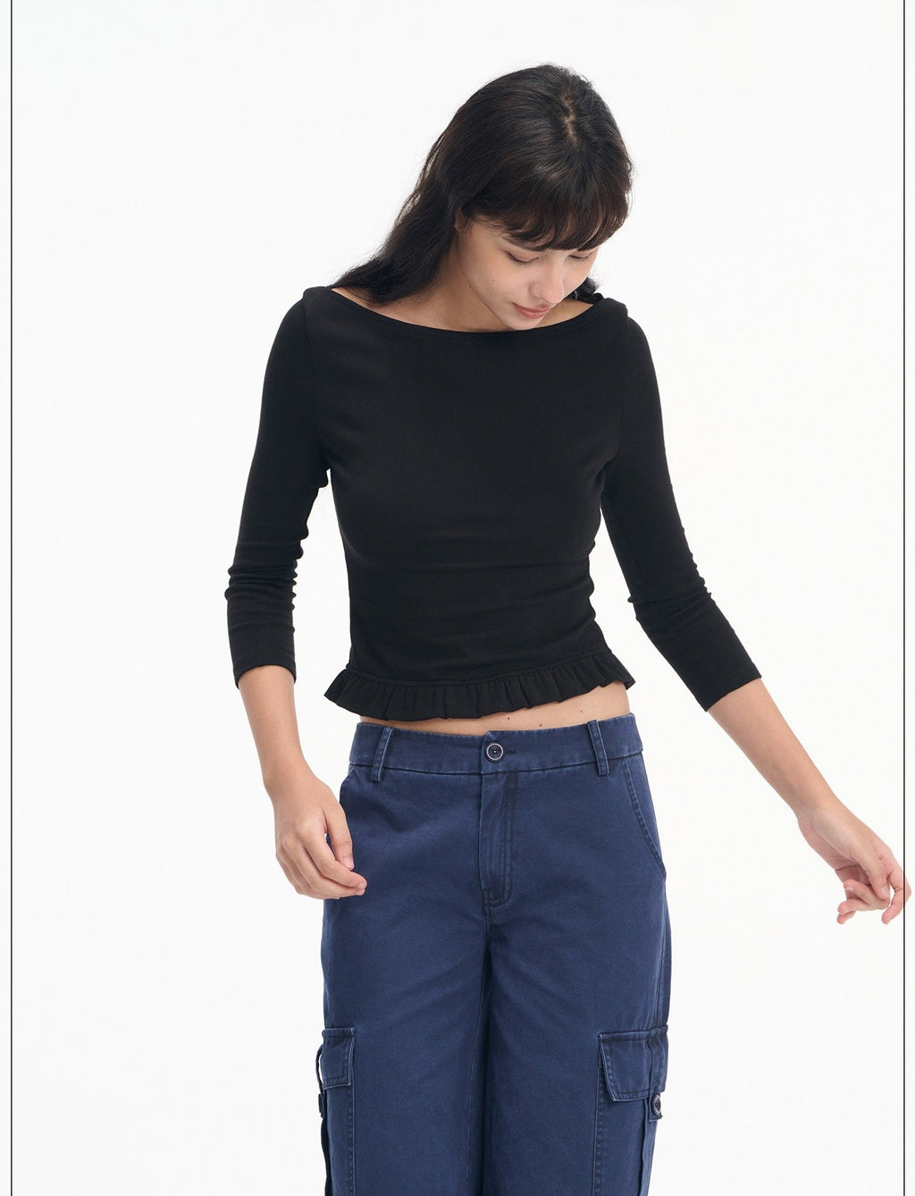 Offshore Ruffle Hem Top (2color)