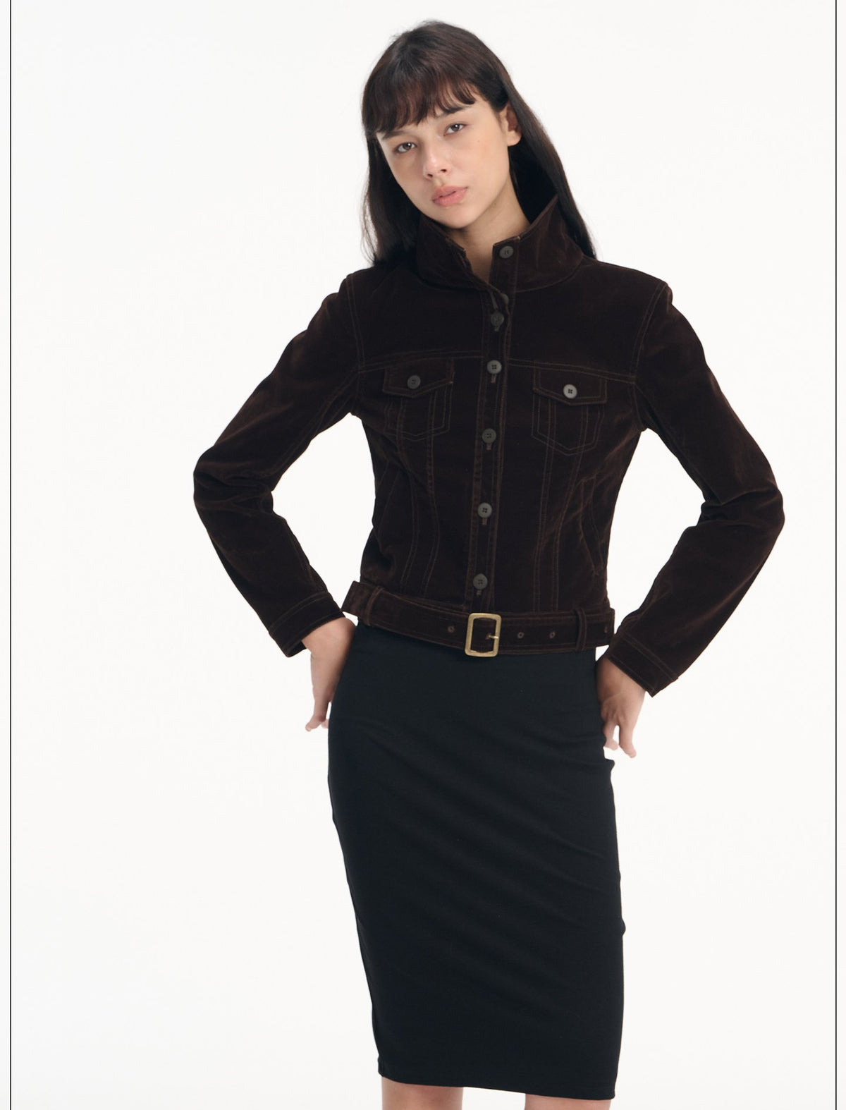 Velvet Stitch Denim Jacket