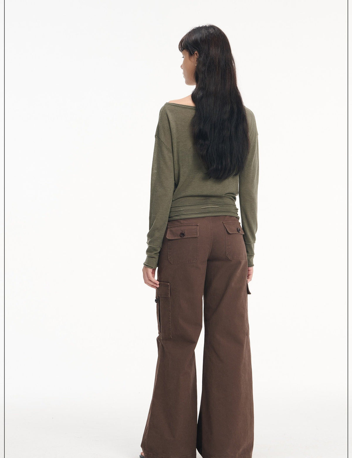 Drawstring Pocket Boatneck Top