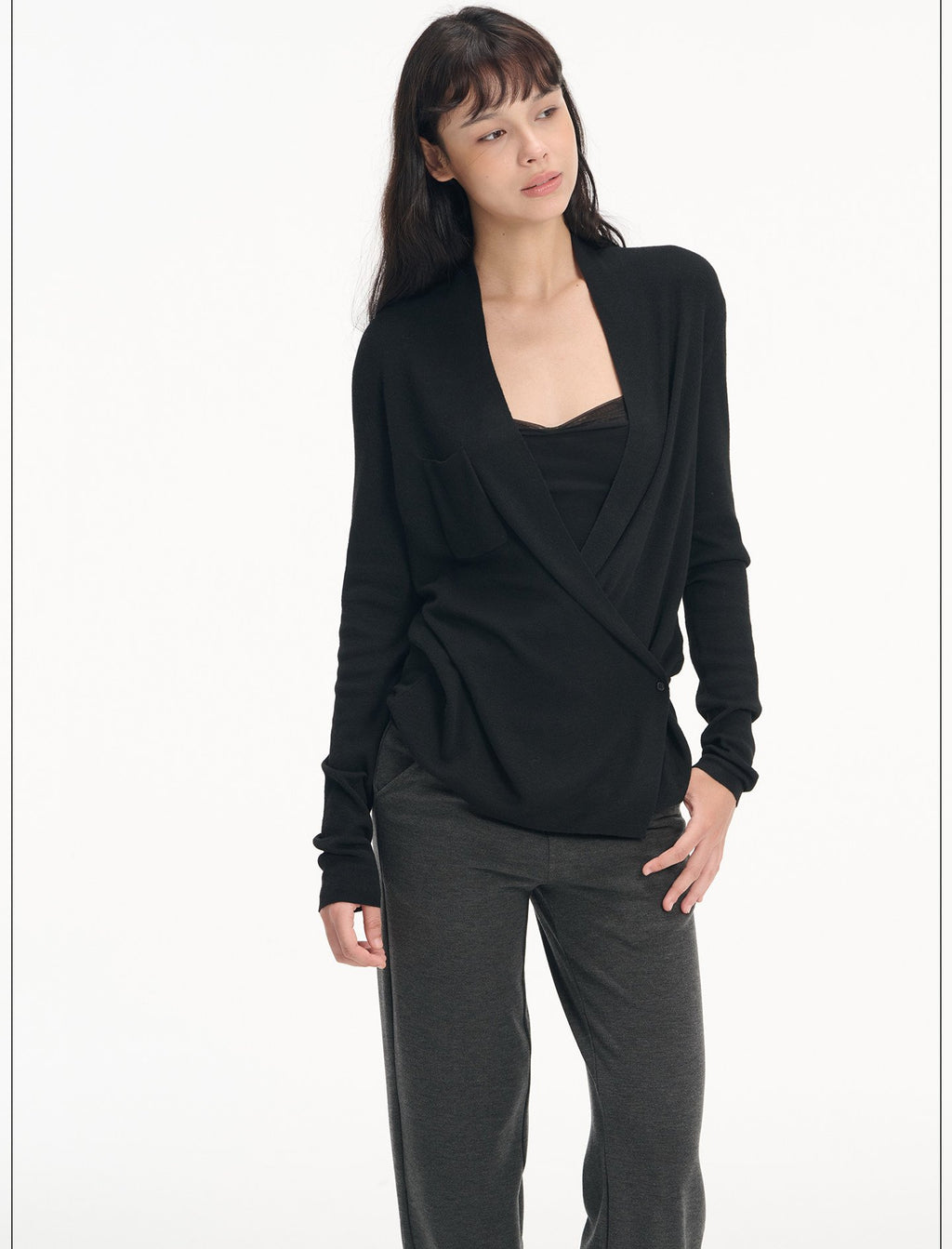 Cross Wrap V-Neck Cardigan (2color)