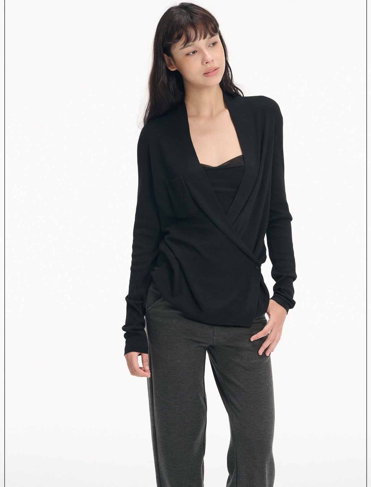 Cross Wrap V-Neck Cardigan (2color)