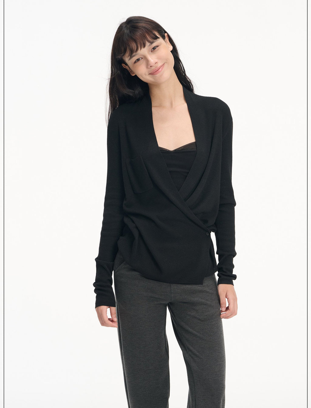 Cross Wrap V-Neck Cardigan (2color)