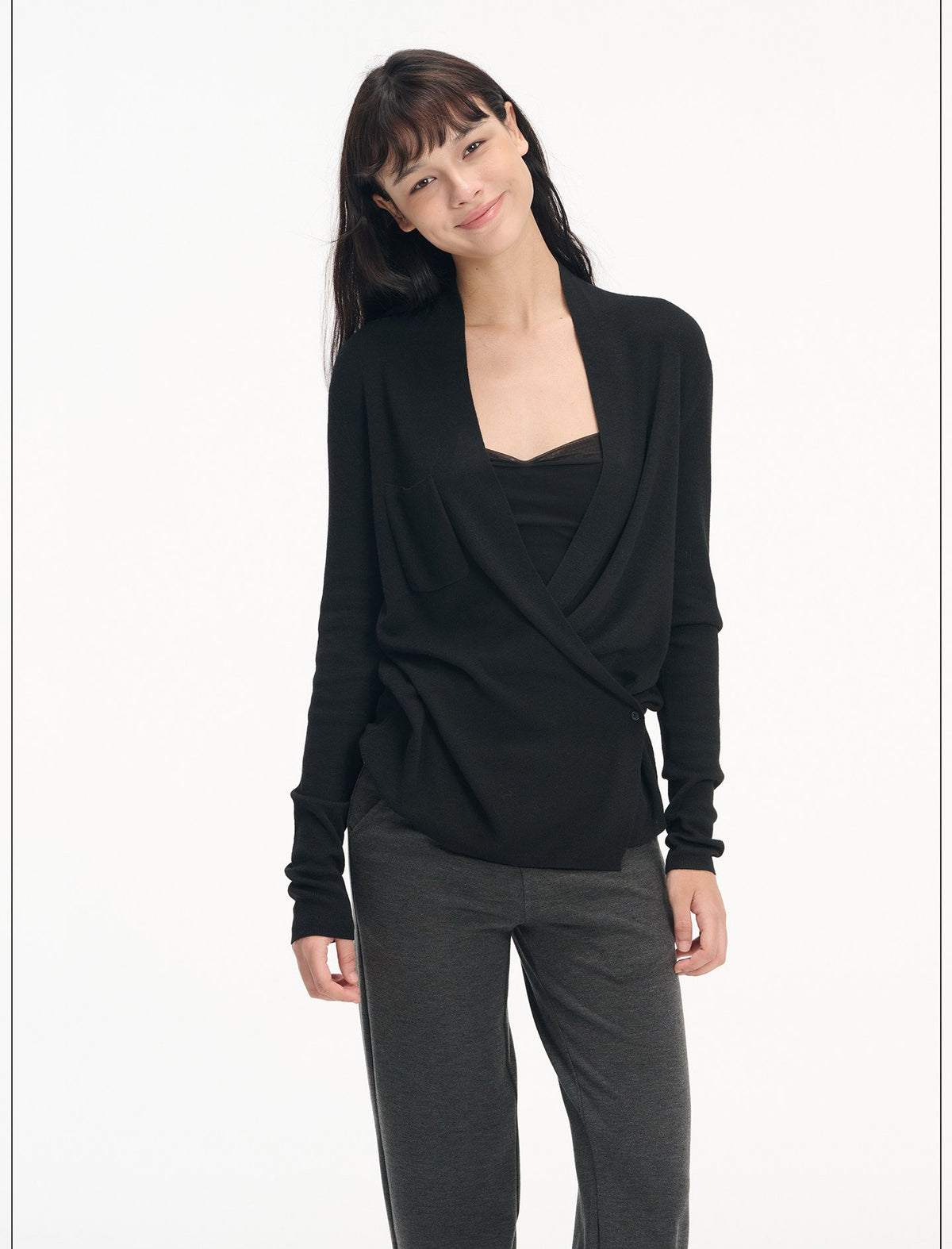 Cross Wrap V-Neck Cardigan (2color)