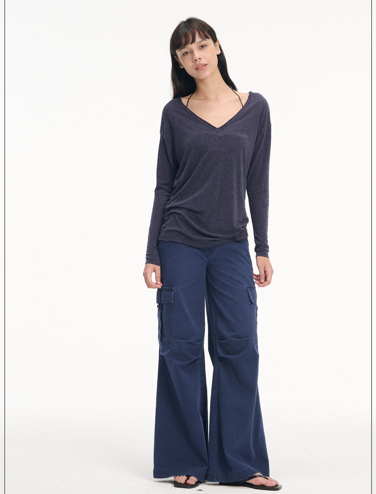 Washed Linen V Neck Top (2color)