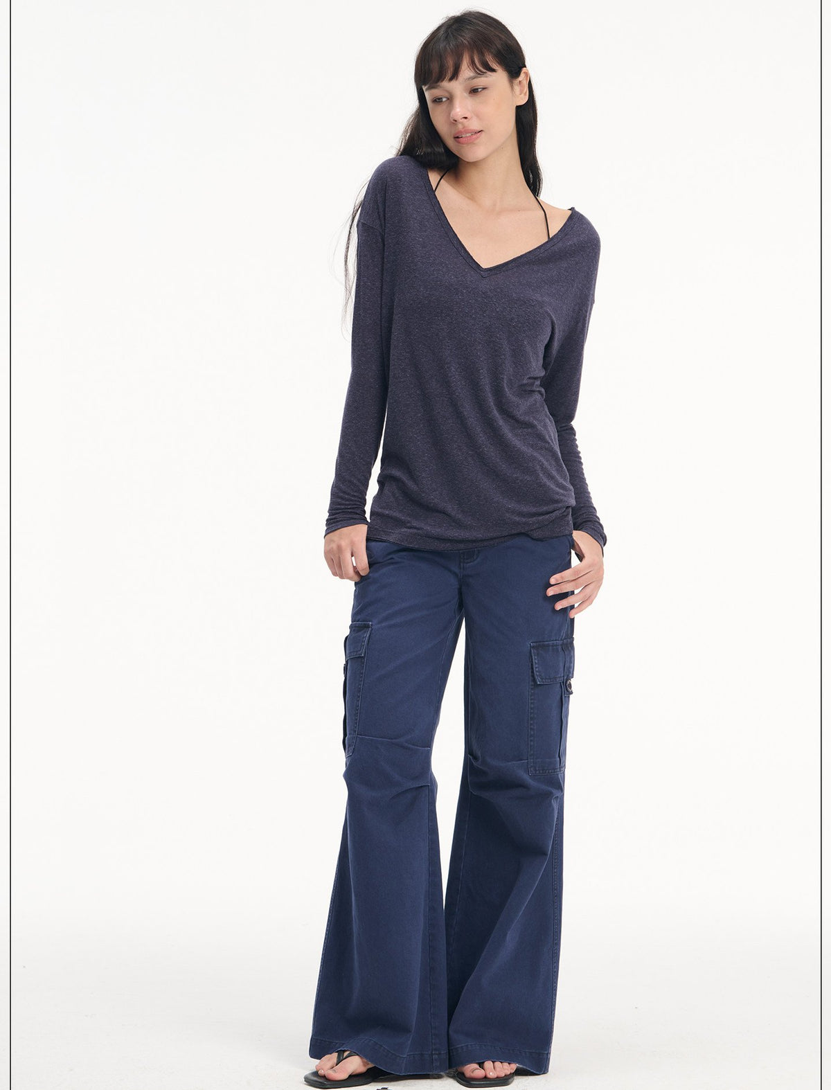 Washed Linen V Neck Top (2color)
